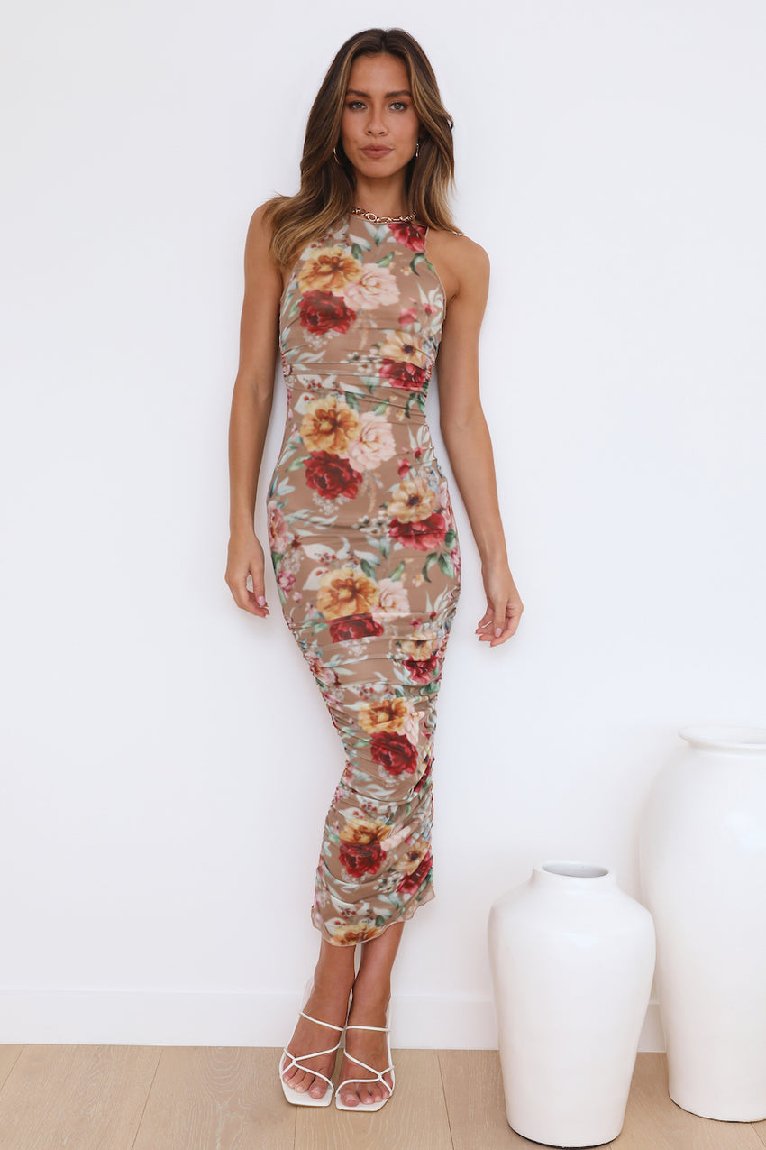 SNDYS Palamas Mesh Midi Dress Floral