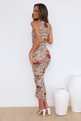SNDYS Palamas Mesh Midi Dress Floral