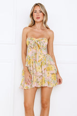 Autumn Embrace Strapless Romper Pink