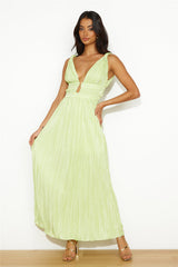 Plisse Magic Maxi Dress Green