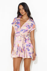 Finding Ways Mini Dress Peach