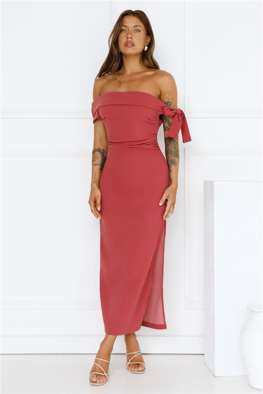 The Luxe Party Maxi Dress Wine