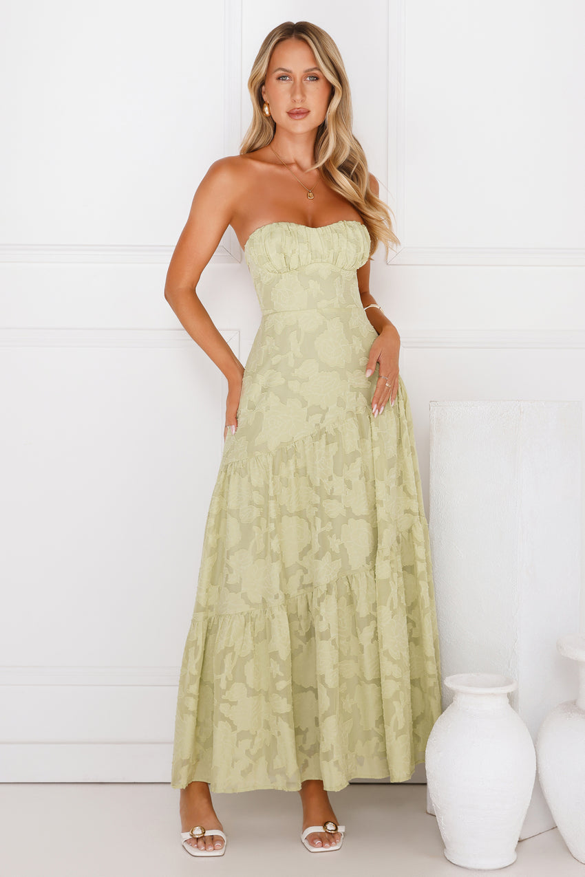 My Best Strapless Maxi Dress Sage