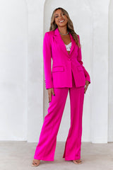 À La Mode Satin Pants Fuchsia