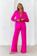 À La Mode Satin Pants Fuchsia