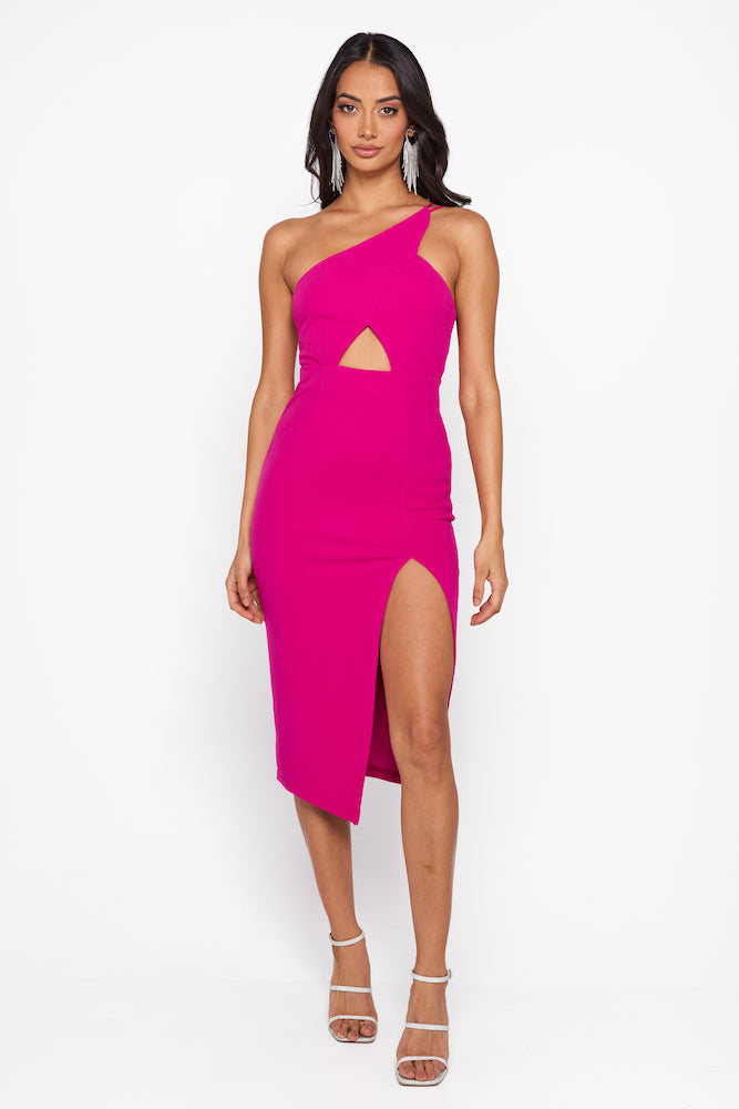 The World Is Yours Midi Dress Hot Pink