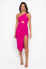 The World Is Yours Midi Dress Hot Pink