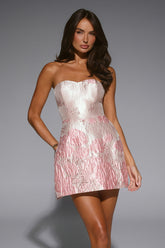 Wisteria Wishes Strapless Mini Dress Pink