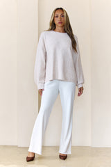 Detailed Back Knit Sweater Oatmeal