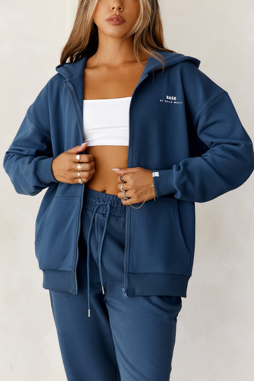 BASE Zip Up Chicago Hoodie Navy