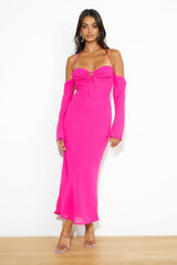 RUNAWAY Desiree Midi Dress Fuchsia