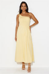 Shining Happiness One Shoulder Maxi Dress Yellow