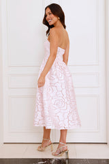 Nora Strapless Midi Dress Pink