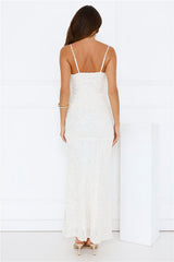 Love Wild Sequin Maxi Dress White