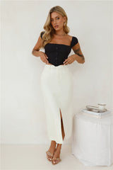 Tracking You Maxi Skirt Beige
